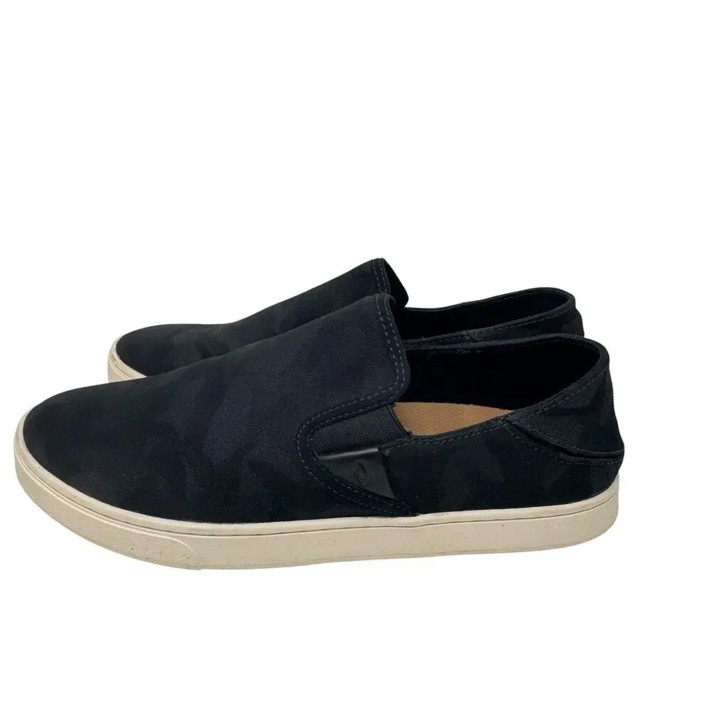 Olukai Pehuea Women Size 9.5 Slip On Shoes 20360-LRKE Black Drop In Heel